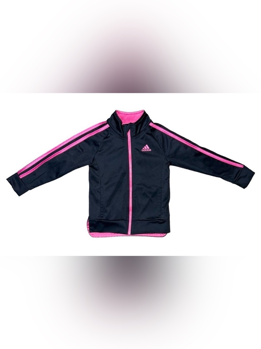 Adidas Track Suit Jacket Girls Children’s Size 3T Black Pink Long Sleeve
